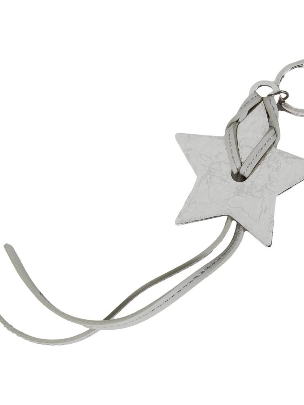 Dior Beauty VIP Novelty Star Bag Charm Keychain Silver World Map Grey Leather